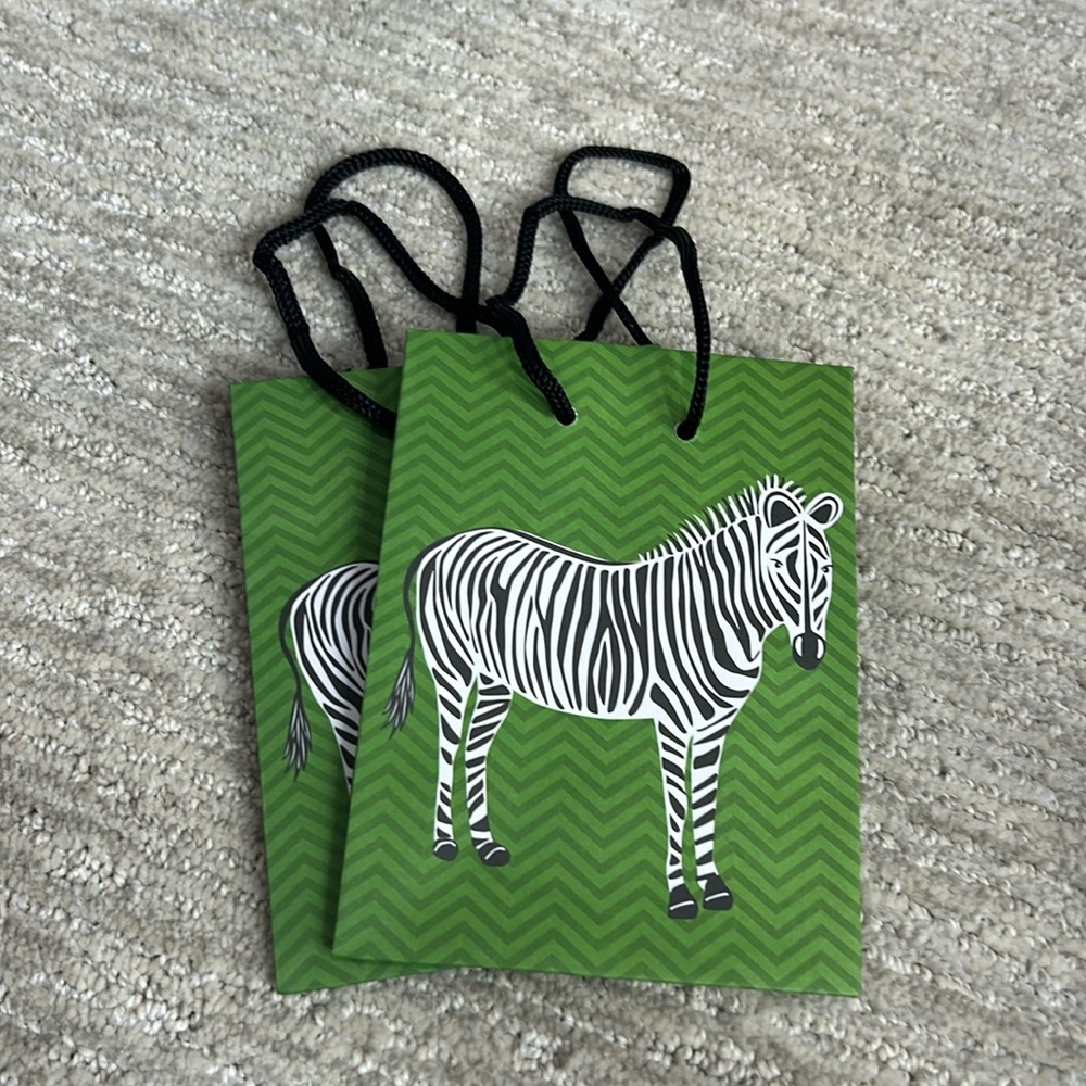 2 Zebra Gift Bags